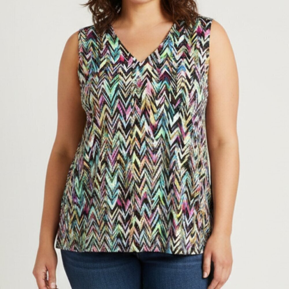 Roz & Ali Sleeveless Blouse Size 1X